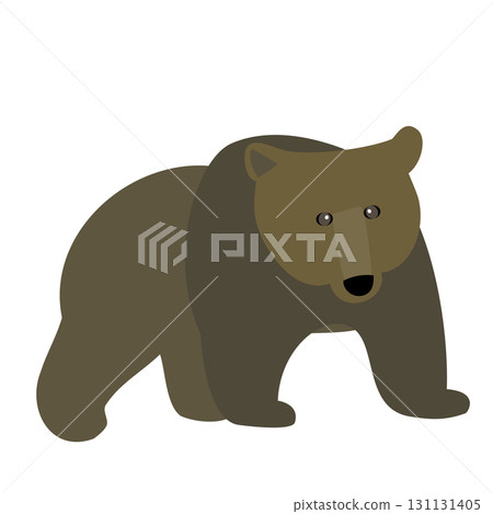 一隻熊面向前方的插圖 131131405
