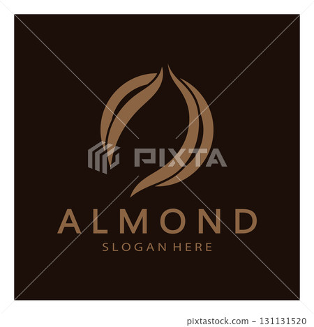 simple almond logo,for business,badge,trademark,almond oil,almond farm,almond shop,vector 131131520