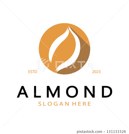 simple almond logo,for business,badge,trademark,almond oil,almond farm,almond shop,vector 131131526