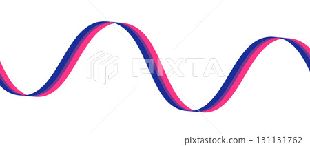 Illustration of the Bisexual Pride on Waving Ribbon. Bisexual Pride Flag Symbol of Patriotism and Freedom. Illustration of the Bisexual Pride on Waving Ribbon. Bisexual Pride Flag Symbol of Patriotism and Freedom. 131131762