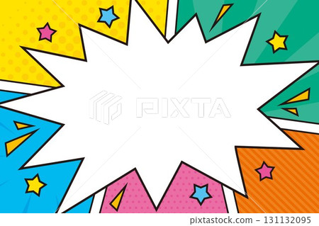 American comic style explosion speech bubble frame American comic style explosion speech bubble frame 131132095