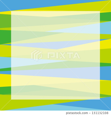 Geometric pattern frame, white space, green, blue 131132108