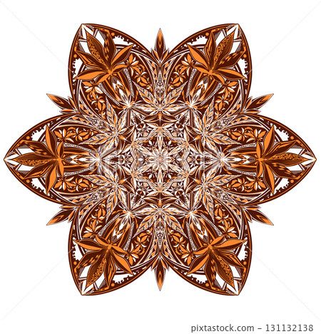 華麗的橙色設計，帶有美麗的秋葉圖案 131132138