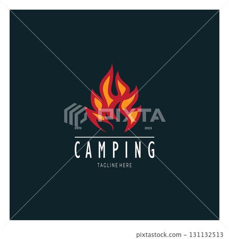 vintage and retro tent logo, camping. With tent, tree and bonfire sign. adventurers, scouts, climbers, camping equipment center vintage and retro tent logo, camping. With tent, tree and bonfire sign. adventurers, scouts, climbers, camping equipment center 131132513