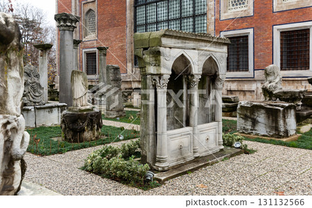 Antique architecture details in front of archaeological museum in Istanbul Antique architecture details in front of archaeological museum in Istanbul 131132566