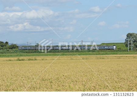 The Kamui express train speeding through the fruitful Sorachi area. Kamui Hakodate Main Line 131132623