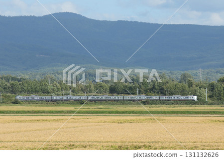 The Kamui express train speeding through the fruitful Sorachi area. Kamui Hakodate Main Line The Kamui express train speeding through the fruitful Sorachi area. Kamui Hakodate Main Line 131132626