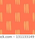 Modern seamless pattern featuring bold light brush strokes on an orange background. Ideal for fabric, wallpaper, wrapping, packaging, stationery, digital surfaces, and contemporary decorative use. 131133149