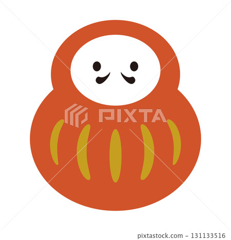 Illustration of a Daruma doll facing forward (colored) Illustration of a Daruma doll facing forward (colored) 131133516