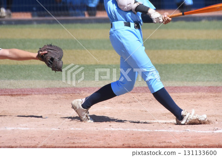 Batter hitting the ball Batter hitting the ball 131133600