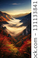 A spectacular view of the autumn foliage canyon and sea of clouds 131133841