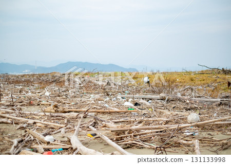 Garbage washed ashore due to the typhoon Garbage washed ashore due to the typhoon 131133998