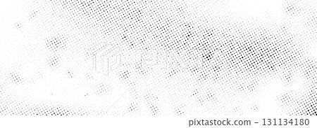 Halftone gradient background. Grunge faded gritty noise texture. Retro distressed pixelated backdrop. Dirty sandy grit wallpaper. Anime or manga style comic overlay. Vector aged speckled surface 131134180