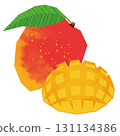 Paper-cutting style mango 131134386