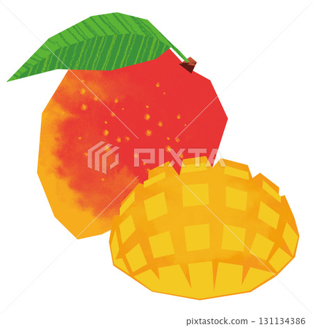 Paper-cutting style mango 131134386