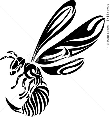 酷炫的部落紋身圖案，一隻大黃蜂 131134605