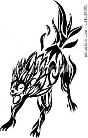 攻擊狼部落藝術紋身風格插圖 131134606