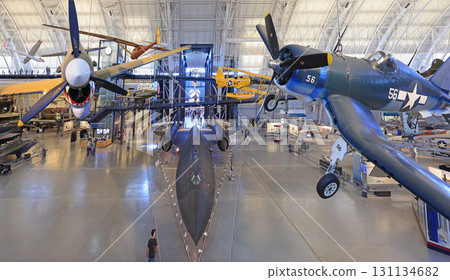 : Historic spacecraft collection in Steven F. Udvar Hazy Center Aviation Museum. 131134682
