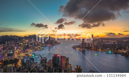 Aug 1 2025 Twilight Reflections on Victoria Harbour Hong Kong Skyline Aug 1 2025 Twilight Reflections on Victoria Harbour Hong Kong Skyline 131134984