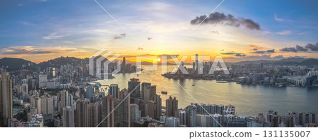 Aug 1 2025 Hong Kong Skyline at Sunset Over Victoria Harbour Aug 1 2025 Hong Kong Skyline at Sunset Over Victoria Harbour 131135007
