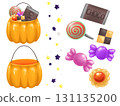 Candy and Halloween pumpkin set 131135200