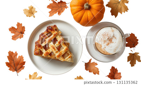Enjoying a cozy treat with flavors of autumn, created with AI, PNG 131135362