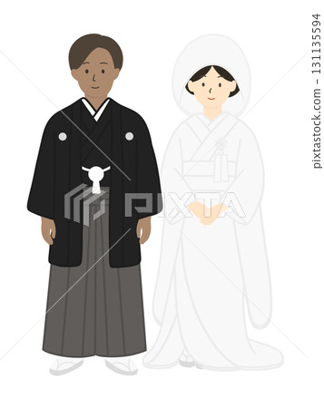 新娘和新郎,婚禮,新娘,婚禮,穿著白色婚禮和服的男士,男女 新娘和新郎,婚禮,新娘,婚禮,穿著白色婚禮和服的男士,男女 131135594