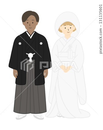 Bride and groom, wedding ceremony, bridal, wedding, men wearing white wedding kimono, men and women Bride and groom, wedding ceremony, bridal, wedding, men wearing white wedding kimono, men and women 131135601