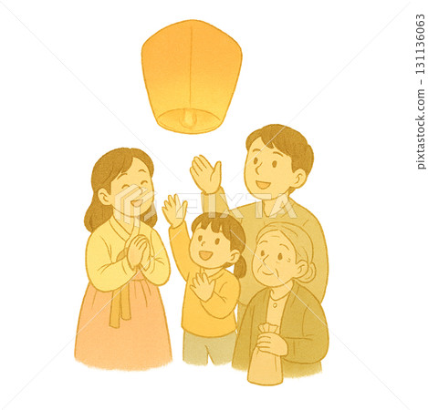 sky lantern, wish lantern, floating light, glowing paper, night festival, flying lantern, traditional ritual, paper balloon, flame-free light, hopeful sky, lantern launch, peaceful night, soft breeze, 131136063
