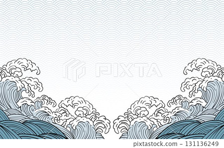 波浪海洋插畫背景 波浪海洋插畫背景 131136249