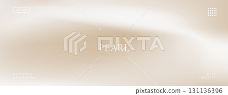 Abstract pearl cream and nacreous vector art. Minimalistic smooth ecru banner with pale sandy gradient for neutral designs 131136396