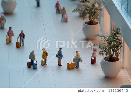 機場大廳和旅客（立體模型） 131136440