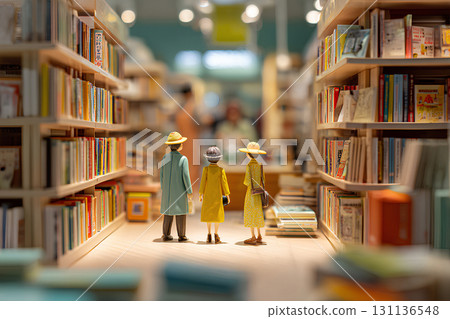 書店老闆和顧客找書（3D） 131136548