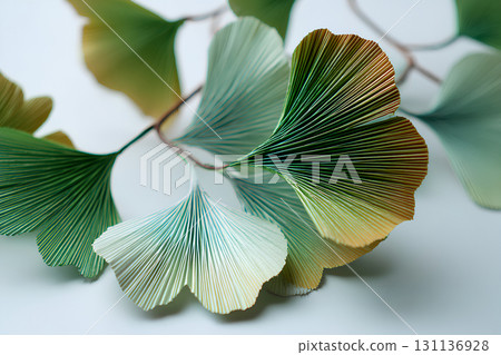 Paper craft. Beautiful ginkgo texture Paper craft. Beautiful ginkgo texture 131136928