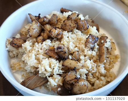 Beef Fat Fried Rice Dish in a Bowl 131137020