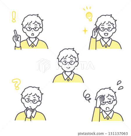 小學生臉部表情插圖集 131137063