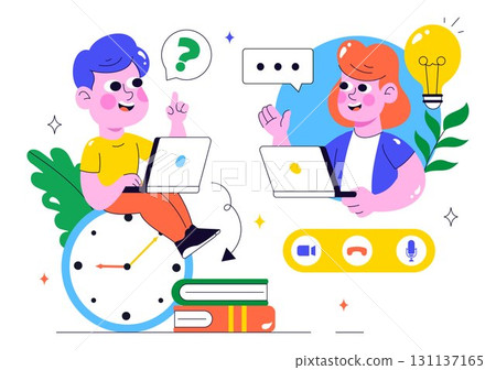 Remote Job Interview via Video Call Illustration Featuring HR and Candidate Communication for Recruitment and Hiring in Remote Work in a Background Remote Job Interview via Video Call Illustration Featuring HR and Candidate Communication for Recruitment and Hiring in Remote Work in a Background 131137165