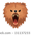 Paper-cut style bear 131137233