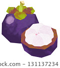 Paper-cutting style mangosteen 131137234