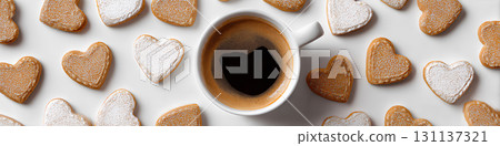 Coffee and delicious cookies (3D) 131137321