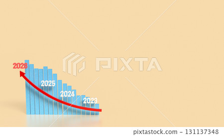 The 2026 Chart glow up for Business concept 3d Rendering. The 2026 Chart glow up for Business concept 3d Rendering. 131137348