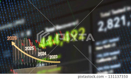 The 2026 Chart glow up for Business concept 3d Rendering. 131137350