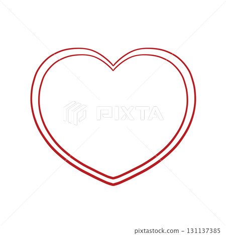 Hand-drawn heart - vibrant red tones that reflect the four seasons 131137385