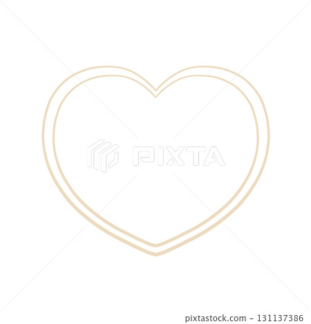 Hand-drawn heart - natural and soft off-white 131137386