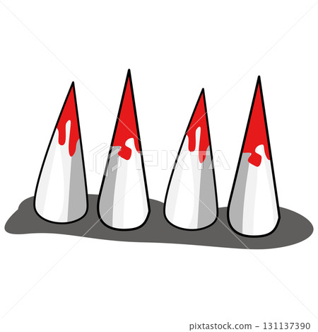 Illustration of Bloodied Spikes on Gray Surface Illustration of Bloodied Spikes on Gray Surface 131137390