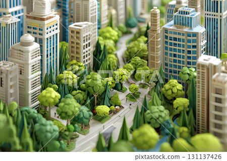 (紙模型)未來宜居的城市景觀 (紙模型)未來宜居的城市景觀 131137426