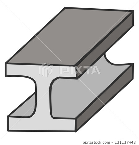 Illustration of an I-Beam or H-shaped Illustration of an I-Beam or H-shaped 131137448