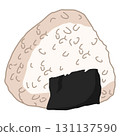Illustration of Japanese Onigiri with Nori 131137590