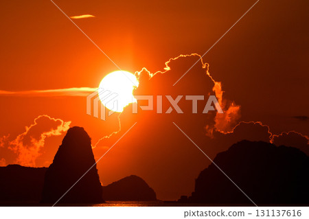 五島灘、角木灘和大角灘的夜景 131137616