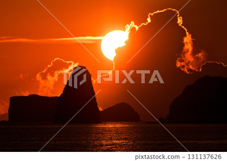 五島灘、角木灘和大角灘的夜景 131137626